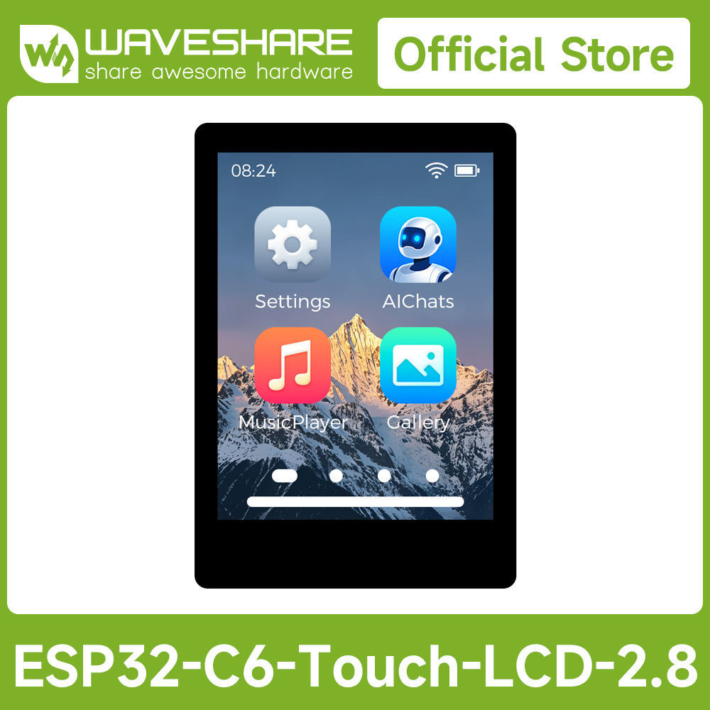 Esp32 C6 - Waveshare ESP32-C6 2.8インチ IPS静電容量式タッチディスプレイ開発ボード、240 × 320解像度、262Kカラー、統合Wi-Fi