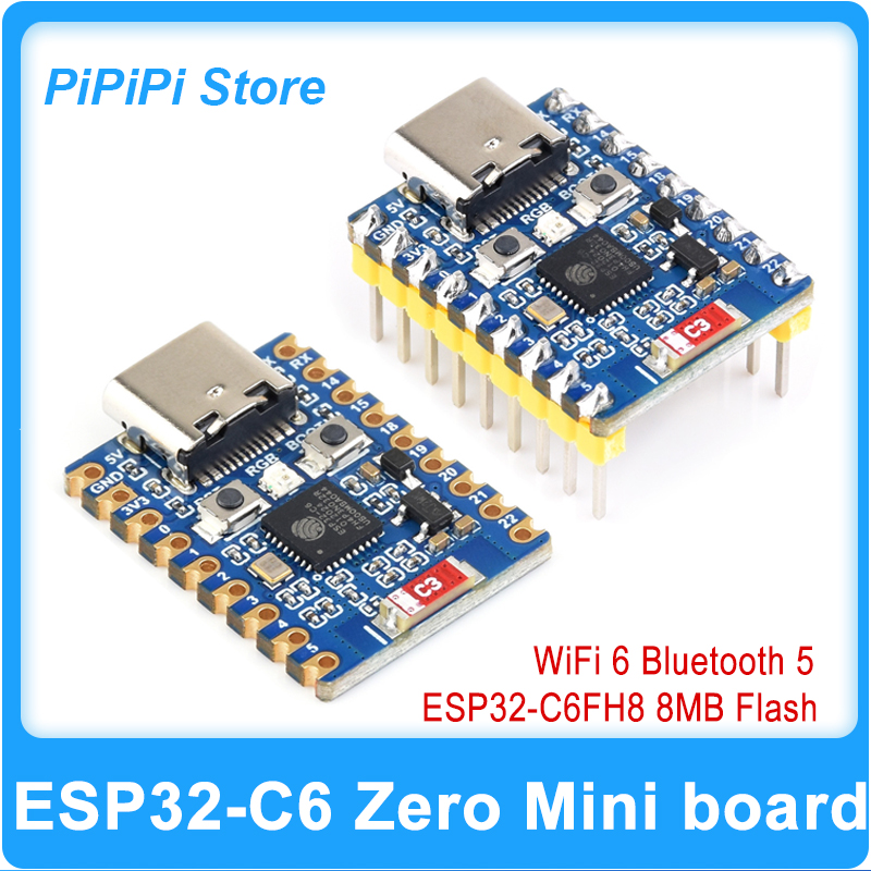 Esp32 C6 - ESP32-C6 ゼロスーパーミニ開発ボード、ESP32-C6FH8 ベース、8MB フラッシュメモリ、2.4G セラミックアンテナ、WiFi 6、Bluetooth