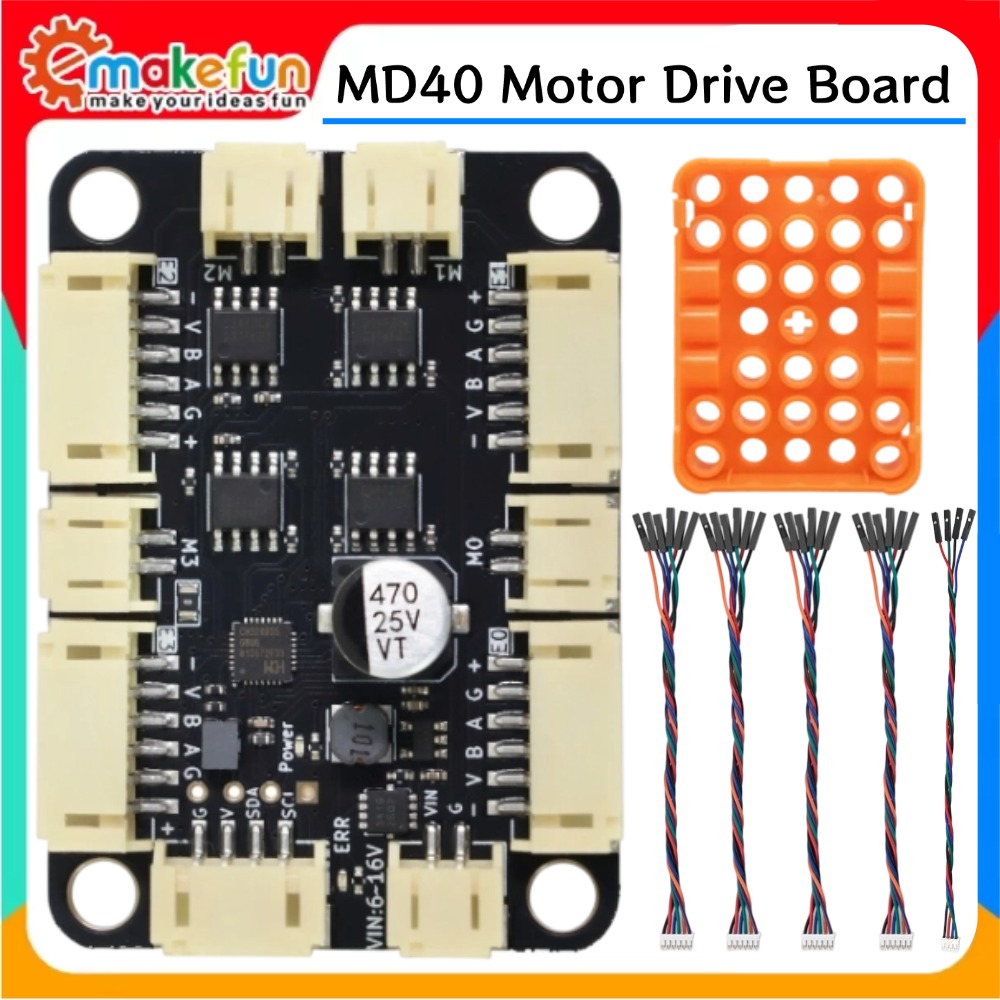 Esp32 Uart Module - エンコーダー/DCモータードライバーモジュール I2C 4チャンネル Arduino/ESP32/Raspberry Pi/micro:bit対応 入力6-16V