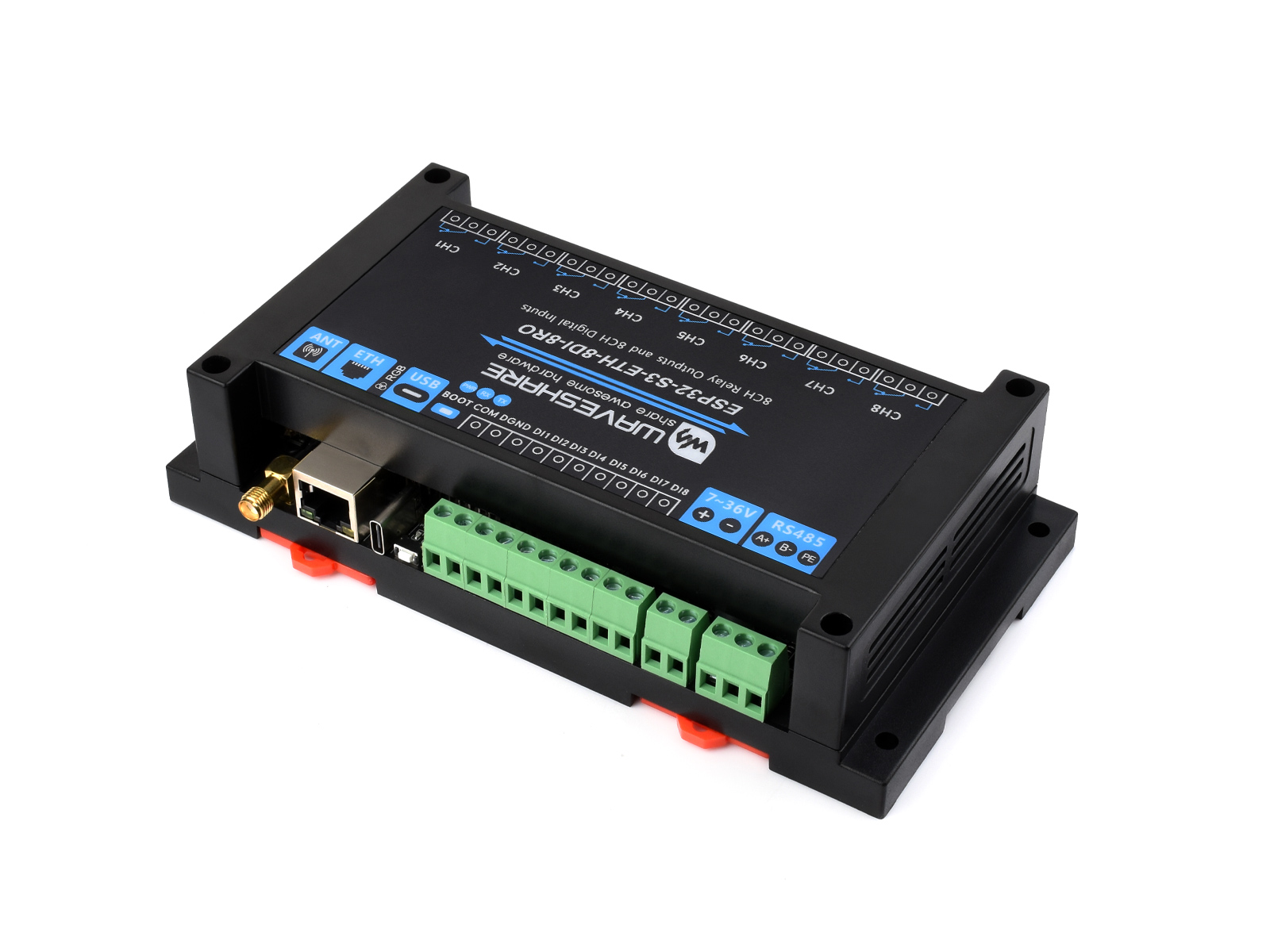 Waveshare 産業用 8 チャンネル ESP32-S3 - Esp32 S3 のレビューと価格