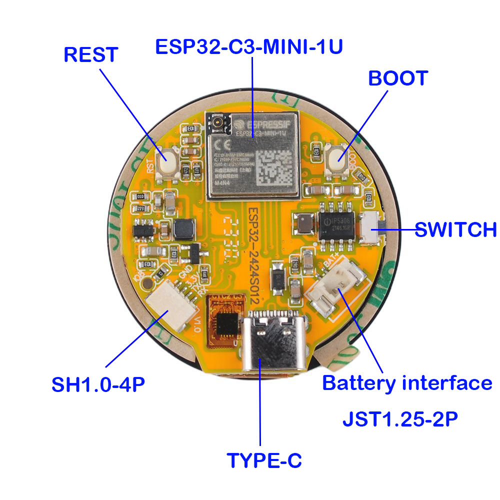 ESP32 ディスプレイ 1.28 インチ ESP32-C3 - Esp32 C3 のレビューと価格